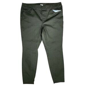 Evri‎ Jegging Pants Jeans Womens Size 18W Solid All Green Pull On with Pockets